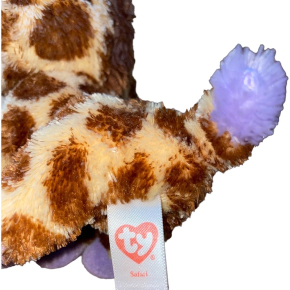TY Beanie Boos Collection | Safari the Giraffe | Brown, Tan & Purple | 8" Plush - Picture 3 of 3